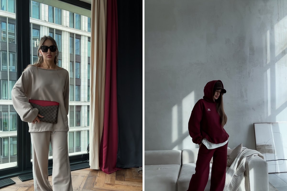 Костюмы на осень: РОСКОШЬ из футера и утеплённый BURGUNDY